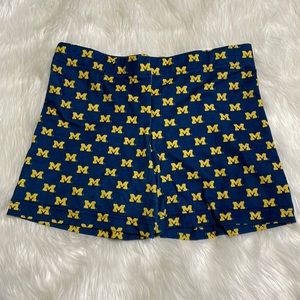 League University of Michigan Exercise Shorts Blue and Yellow Size Large